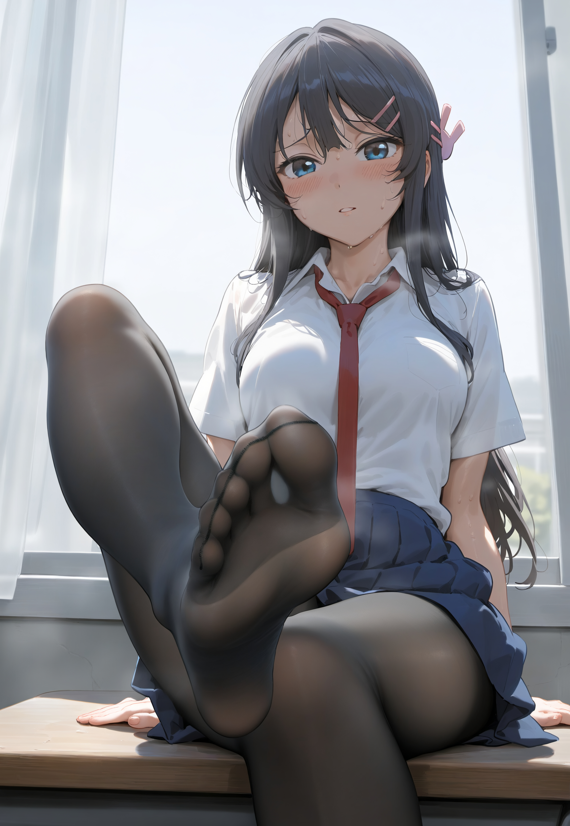 樱岛麻衣-制服足交 第4页