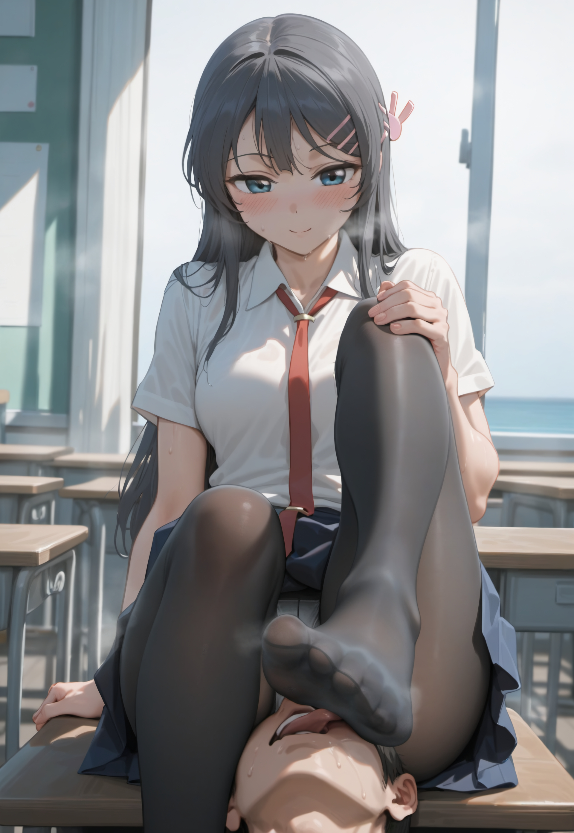 樱岛麻衣-制服足交 第8页