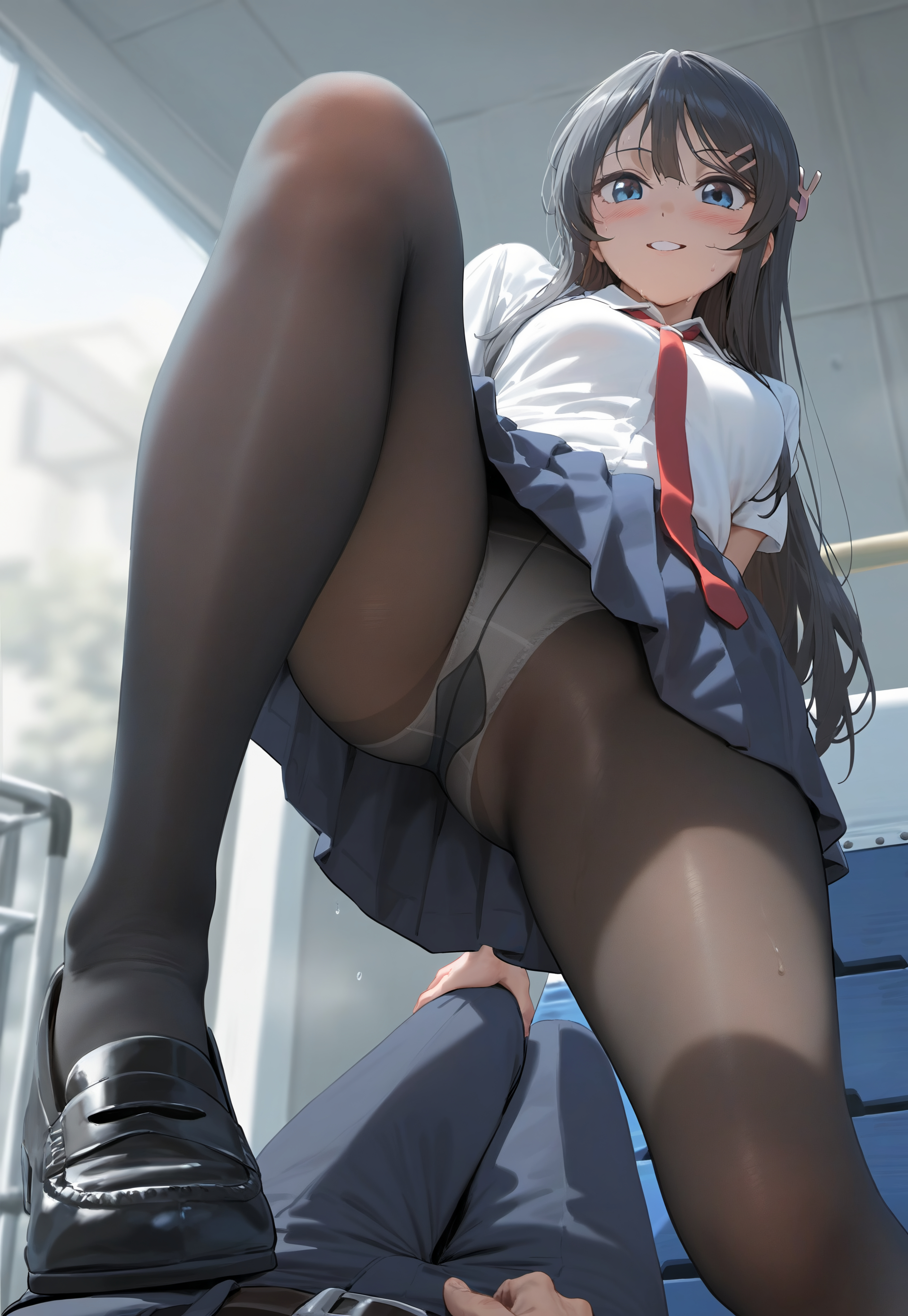 樱岛麻衣-制服足交 第16页